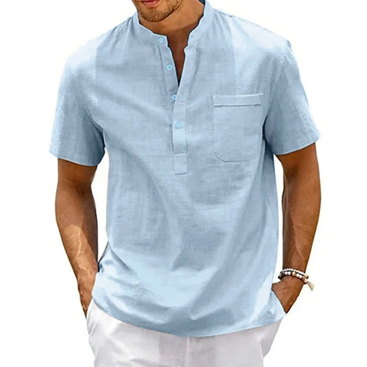 Vintage Casual Henley Shirt