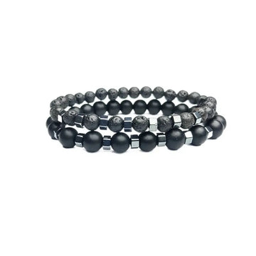 Obsidian Edge Bracelet Set